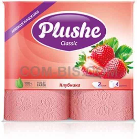 Туалетная бумага Plushe Classic Клубника