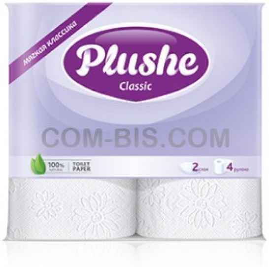 Туалетная бумага Plushe Classic Белая