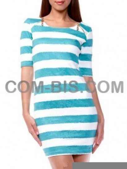 Платье двухцветное в полоску Pole & Pole