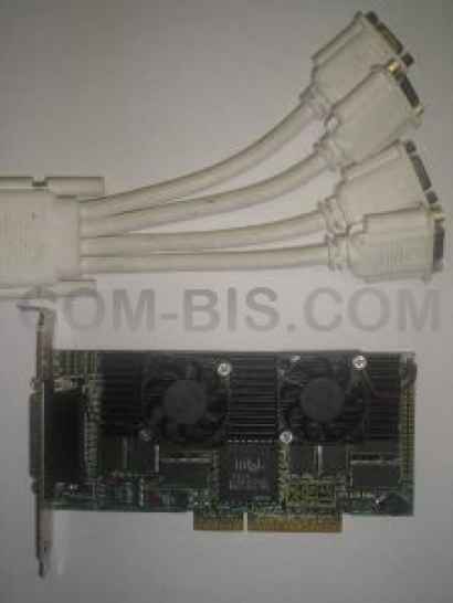 Видеоадаптер Colorgraphic Predator Pro 4 PCI Quad Screen (4 monitor) Video Card, 4-port, 128MB/w cable, AGP, p/n: PC-612204-R2