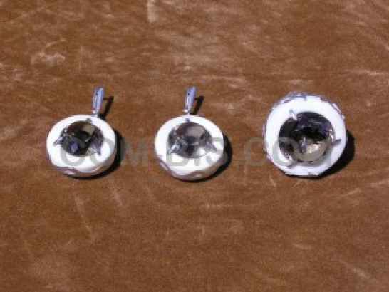 Женский серебряный гарнитур с раухтопазом 