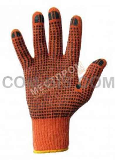 Перчатки рабочие трикотажные х/б оранжевые, арт. 261