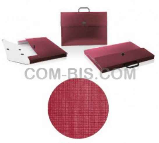 Папка-портфель, бумвинил (бордовый) А3