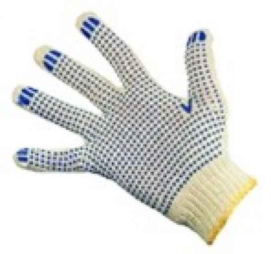 Перчатки рабочие ХБ с ПВХ точкой