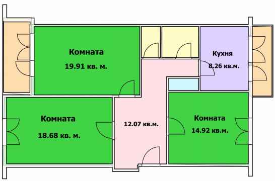 3-комнатная квартира г.Херсон