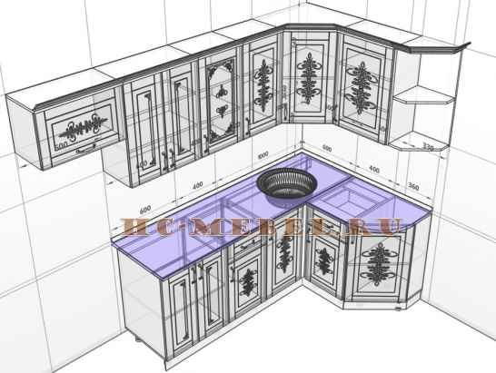 Кухня БЕЛАРУСЬ-1 Угловая, правая, левая