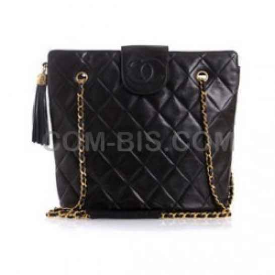 Auth CHANEL 2.55 Black Quilted Lambskin Jumbo Maxi Handbag, Bag, MINT