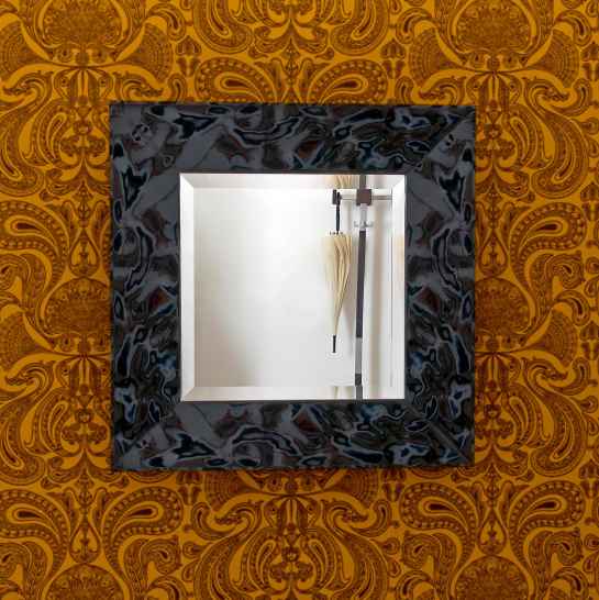 Зеркало интерьерное квадратное Etno Quadro Sklo+Glas деревянная рама