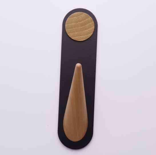 Крючок на стену Скло+Глас, черный для прихожей, ванной комнаты