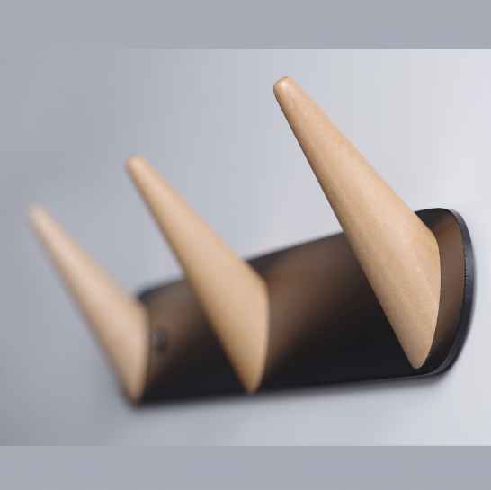 Вешалка настенная с деревянными крючками Unicorn Sklo+Glas для прихожей, ванной комнаты, кухни