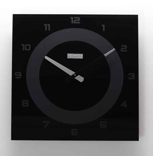 Часы настенные Number, черное стекло