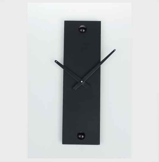 Часы настенные Strip-2 Sklo+Glas, черное стекло