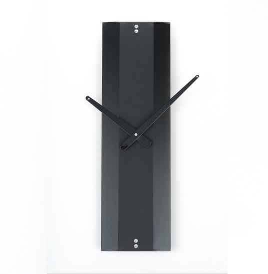 Часы настенные Strip-3 Sklo+Glas, черное стекло