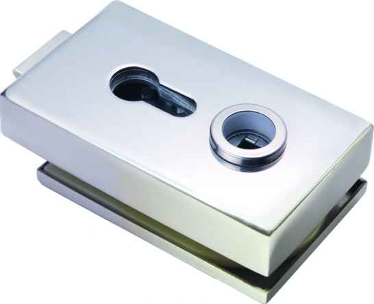 Замок PL012R для стеклянной межкомнатной двери, анодированное матовое покрытие 