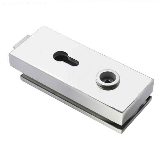 Замок PL002R для стеклянной межкомнатной двери, анодированное матовое покрытие 