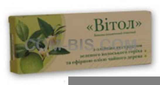 Свечи «Витол» с масляным экстрактом зеленого грецкого ореха и эфирным маслом чайного дерева