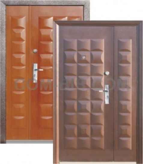 Входная Теплая металлическая дверь D205-2, 1200*2050, молотковая окраска