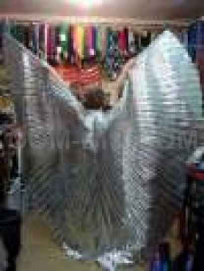 Крылья гофрированные из парчи, серебро