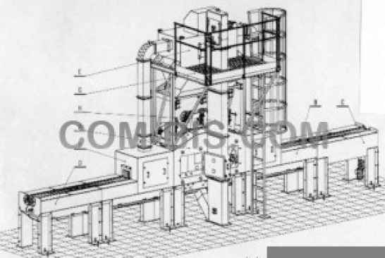 Дробеметная установка проходного типа для очистки труб 
