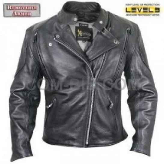 Байкерская куртка Xelement XS-588 Armored Leather Motorcycle Jacket