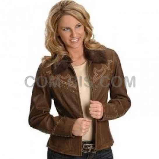 Куртка Cripple Creek Fur Collar Lamb Nappa Leather Jacket