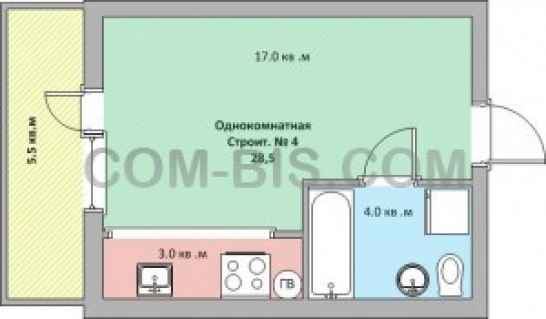 Однокомнатная квартира, г. Киев