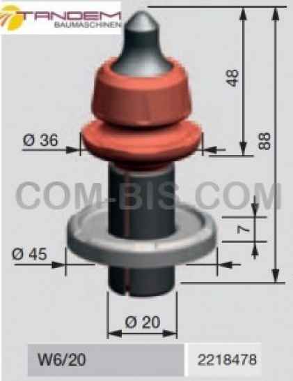 Резец дорожный Wirtgen W6/20 